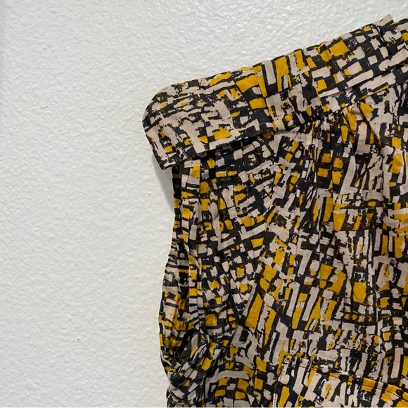 W Worth Yellow Black Patterned Blouse Top sz 8 - Picture 5 of 5